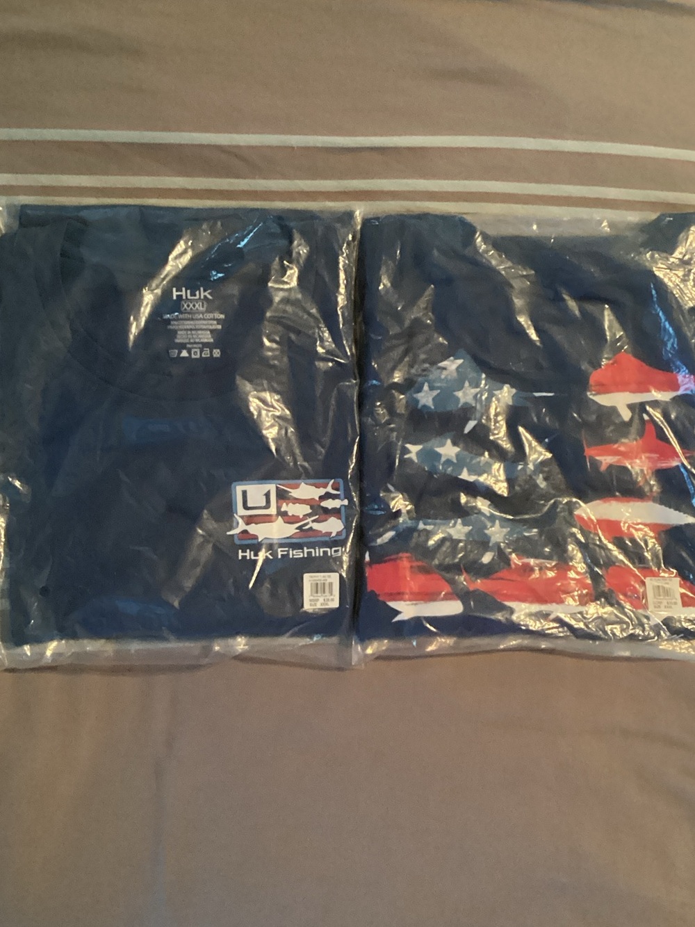 NWT Bundle of 2 Huk Men's Navy Short Sleeve Tees with Red, White & Blue Graphic